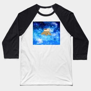 Little Pug and Sloth - Night Sky Baseball T-Shirt